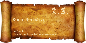 Kuch Borbála névjegykártya